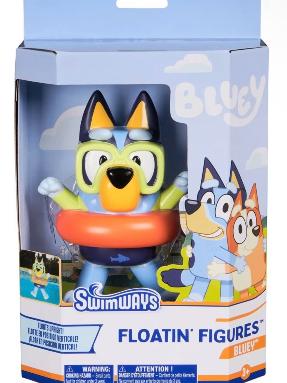 SwimWAYS Bluey Floatin' Figure - Blue with Orange Ring and Yellow Accents